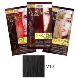 Sampon Nuantator cu Keratina Camco Victoria Beauty Keratin Therapy, nuanta V10 Black, 40ml la cel mai bun pret