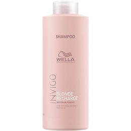 Sampon Pigmentat pentru Par Blond Rece – Wella Professionals Invigo Blonde Recharge Color Refreshing Shampoo Cool Blonde, 1000ml la cel mai bun pret