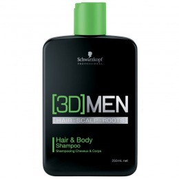 Sampon pantru Par si Corp – Schwarzkopf 3D Men Hair & Body Shampoo 250 ml la cel mai bun pret