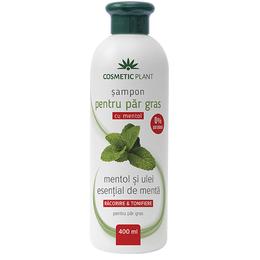 Sampon pentru Par Gras cu Mentol si Ulei Esential de Menta Cosmetic Plant, 400 ml la cel mai bun pret