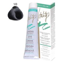 Crema Coloranta Permanenta – Vitality's Linea Capillare Dye Cream, nuanta 1/0 Raven Black, 100ml la cel mai bun pret