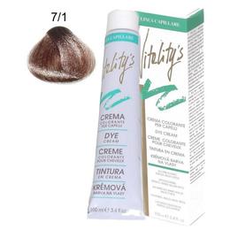 Crema Coloranta Permanenta – Vitality's Linea Capillare Dye Cream, nuanta 7/1 Blond Chestnut, 100ml la cel mai bun pret