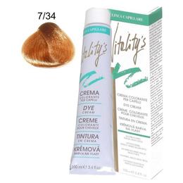 Crema Coloranta Permanenta – Vitality's Linea Capillare Dye Cream, nuanta 7/34 Golden Blond Copper, 100ml la cel mai bun pret