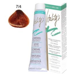 Crema Coloranta Permanenta – Vitality's Linea Capillare Dye Cream, nuanta 7/4 Copper Blond, 100ml la cel mai bun pret