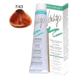 Crema Coloranta Permanenta – Vitality's Linea Capillare Dye Cream, nuanta 7/43 Golden Copper Blond, 100ml la cel mai bun pret