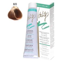 Crema Coloranta Permanenta – Vitality's Linea Capillare Dye Cream, nuanta 8/0 Light Blond, 100ml la cel mai bun pret