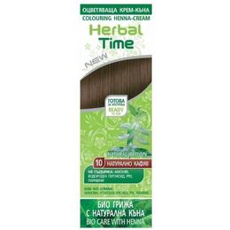 Crema Coloranta pe Baza de Henna Rosa Impex Herbal Time, nuanta 10 Natural Brown, 75ml la cel mai bun pret