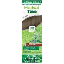 Crema Coloranta pe Baza de Henna Rosa Impex Herbal Time, nuanta 2 Cappuccino, 75ml la cel mai bun pret