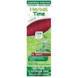 Crema Coloranta pe Baza de Henna Rosa Impex Herbal Time, nuanta 4 Morello, 75ml la cel mai bun pret