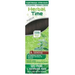 Crema Coloranta pe Baza de Henna Rosa Impex Herbal Time, nuanta 6 Chocolate, 75ml la cel mai bun pret