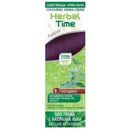 Crema Coloranta pe Baza de Henna Rosa Impex Herbal Time, nuanta 9 Aubergine, 75ml la cel mai bun pret