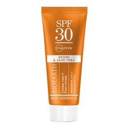 Crema Solara pentru Ten Protectie Ridicata SPF30 cu Ganoderma si Aloe Sun Defence Bioearth, 50 ml la cel mai bun pret