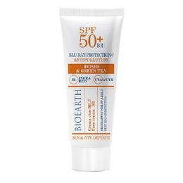 Crema Solara pentru Ten SPF 50+ BR cu Ganoderma si Ceai Verde Sun & City Defence Bioearth, 50 ml la cel mai bun pret