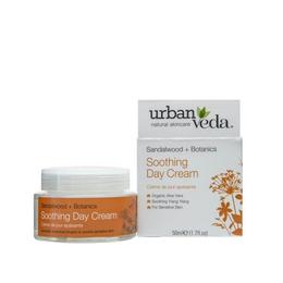 Crema de Zi Hidratanta cu Extract de Lemn de Santal Organic pentru Ten Sensibil Soothing – Urban Veda, 50 ml la cel mai bun pret