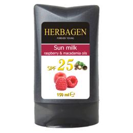 Emulsie de Plaja cu Ulei de Zmeura si Macadamia SPF 25 Herbagen, 150ml la cel mai bun pret