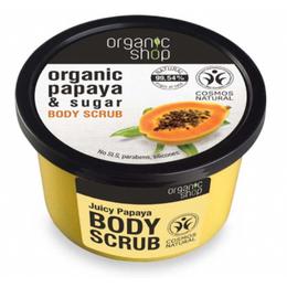 Exfoliant Corporal cu Zahar si Extract de Papaya Juicy Papaya Organic Shop, 250ml la cel mai bun pret