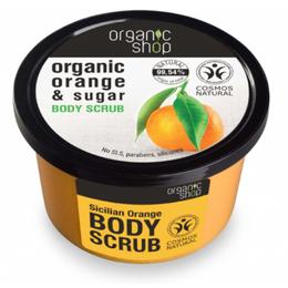 Exfoliant Corporal cu Zahar si Ulei de Portocale Sicilian Orange Organic Shop, 250ml la cel mai bun pret