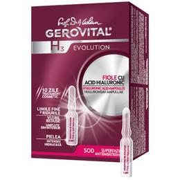 Fiole cu Acid Hialuronic 5% – Gerovital H3 Evolution Hyaluronic Acid Ampoules, 10 fiole x 2 ml la cel mai bun pret