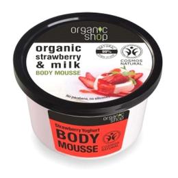 Mousse Corporal cu Extracte de Capsuni si Lapte Strawberry Yoghurt Organic Shop, 250ml la cel mai bun pret