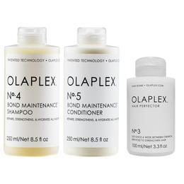 Pachet de Intretinere pentru Toate Tipurile de Par OLAPLEX – Sampon Bond Maintenance 250ml, Balsam Bond Maintenance 250ml, Tratament Bond Perfector 100ml cu comanda online