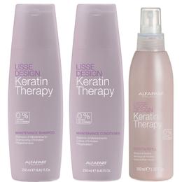 Pachet pentru Netezire Alfaparf Milano Lisse Design Keratin Therapy – Sampon, Balsam, Lapte de Par cu comanda online