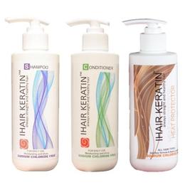 Pachet pentru Par Uscat si Normal iHair Keratin – Sampon 250ml, Balsam 250ml, Tratament Protectie Termica 250ml cu comanda online