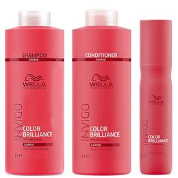 Pachet pentru Par Vopsit Aspru Wella Professionals Invigo Color Brilliance – Sampon, Balsam, Spray cu comanda online