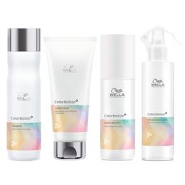 Pachet pentru Par Vopsit Wella Professionals Color Motion+ – Sampon 250ml, Balsam 200ml, Lotiune pentru Protectia Scalpului 150ml, Tratament Pre-Colorare 185ml cu comanda online