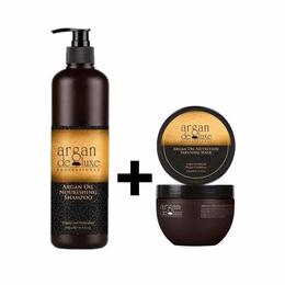 Pachet promotional sampon 300 ml +masca 250 ml hranitoare – Argan de luxe Professional cu comanda online