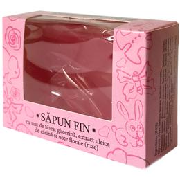 Sapun Fin cu Unt de Shea, Glicerina, Catina si Note Florale (Roze) Manicos, 100g la cel mai bun pret