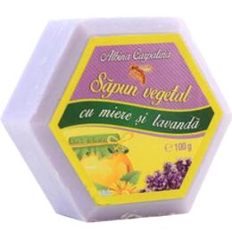 Sapun Hexagonal Vegetal cu Miere si Lavanda Albina Carpatina, Apicola Pastoral Georgescu, 100g la cel mai bun pret