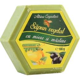 Sapun Hexagonal Vegetal cu Miere si Masline Albina Carpatina, Apicola Pastoral Georgescu, 100g la cel mai bun pret