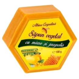 Sapun Hexagonal Vegetal cu Miere si Propolis Albina Carpatina, Apicola Pastoral Georgescu, 100g la cel mai bun pret