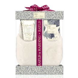 Set Cadou Baylis & Harding Floral Collection Slipper Set – Lotiune pentru Picioare 140ml, Cristale pentru Pedichiura 100g, Papuci cu comanda online