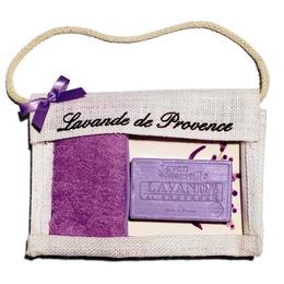 Set Cadou Poseta Iuta Sapun Marsilia 100g Lavanda Savoniera Ceramica si Prosop Mic Le Chatelard 1802 cu comanda online