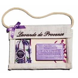 Set Cadou Poseta Iuta Sapun Marsilia 100g Lavanda Savoniera Ceramica si Saculet Flori Lavanda Provence 18g Le Chatelard 1802 cu comanda online