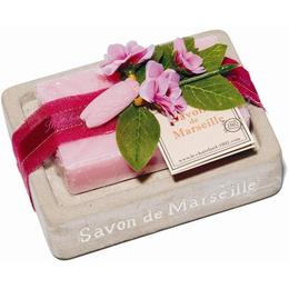 Set Cadou Savoniera Sapun Natural Marsilia 100g Trandafir Bujor Rose Pivoine Le Chatelard 1802 cu comanda online