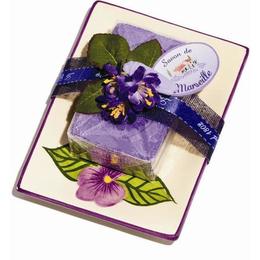 Set Cadou Savoniera Sapun Natural Marsilia 100g Violete Le Chatelard 1802 cu comanda online