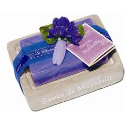 Set Cadou Savoniera Sapun Natural Marsilia 100g Violete Mure Le Chatelard 1802 cu comanda online