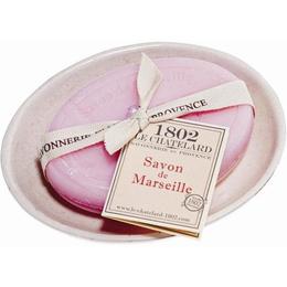 Set Cadou Savoniera Sapun Natural Marsilia Oval 100g Trandafir Bujor Rose Pivoine Le Chatelard 1802 cu comanda online