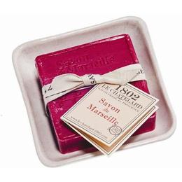 Set Cadou Savoniera Sapun Natural Marsilia Patrat 100g Cirese Cerise Griotte Le Chatelard 1802 cu comanda online