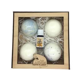 Set cadou Bile efervescente de baie Lucille in cutie cadou – Cocos si Fruit de Juin, 500g cu comanda online