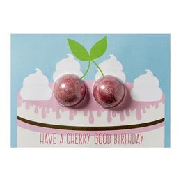 Set cadou Felicitare cu bile efervescente de baie 30g + plic Cherry Good Birthday Bomb Cosmetics cu comanda online