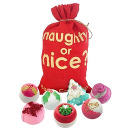 Set cadou Naughty or Nice Hessian Sack, Bomb Cosmetics, bile de baie si sapun solid, 1120 g cu comanda online