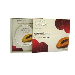 Set cadou, balsam de buze si crema de maini 50g cu Papaya, Greenland cu comanda online