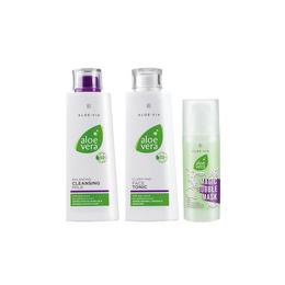 Set cadou de îngrijire intensivÄƒ ten Aloe Vera, Aloe Vera LoÅ£iune tonicÄƒ purificatoare (200 ml), Aloe Vera Lapte demachiant (200 ml), Aloe Vera MascÄƒ detoxifiantÄƒ (50 ml) cu comanda online