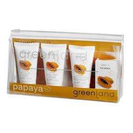 Set cadou ingrijire corp, cu papaya, crema corp 30ml, gel dus 30ml, sampon 30ml, sapun solid 30g, Greenland cu comanda online