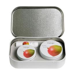 Set cadou metalic, cu mango, balsam de buze 3.9g, crema de maini 50ml si unt de corp 100ml, Greenland cu comanda online