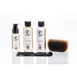 Ulei Esential pentru Barba + Balsam + Perie Profesionala + Sapun + Pieptan Profesional 100% Natural, made in Italy cu comanda online