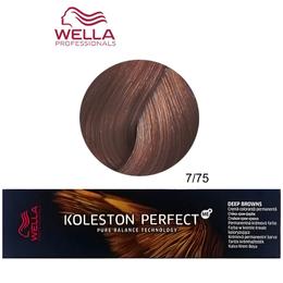 Vopsea Crema Permanenta – Wella Professionals Koleston Perfect ME+ Deep Browns, nuanta 7/75 Blond Mediu Maro Mahon la cel mai bun pret